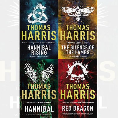 Thomas Harris Hannibal Lecter Series 4 Books Collection (Red Dragon, Hannibal, Silence Of The Lambs, Hannibal Rising)