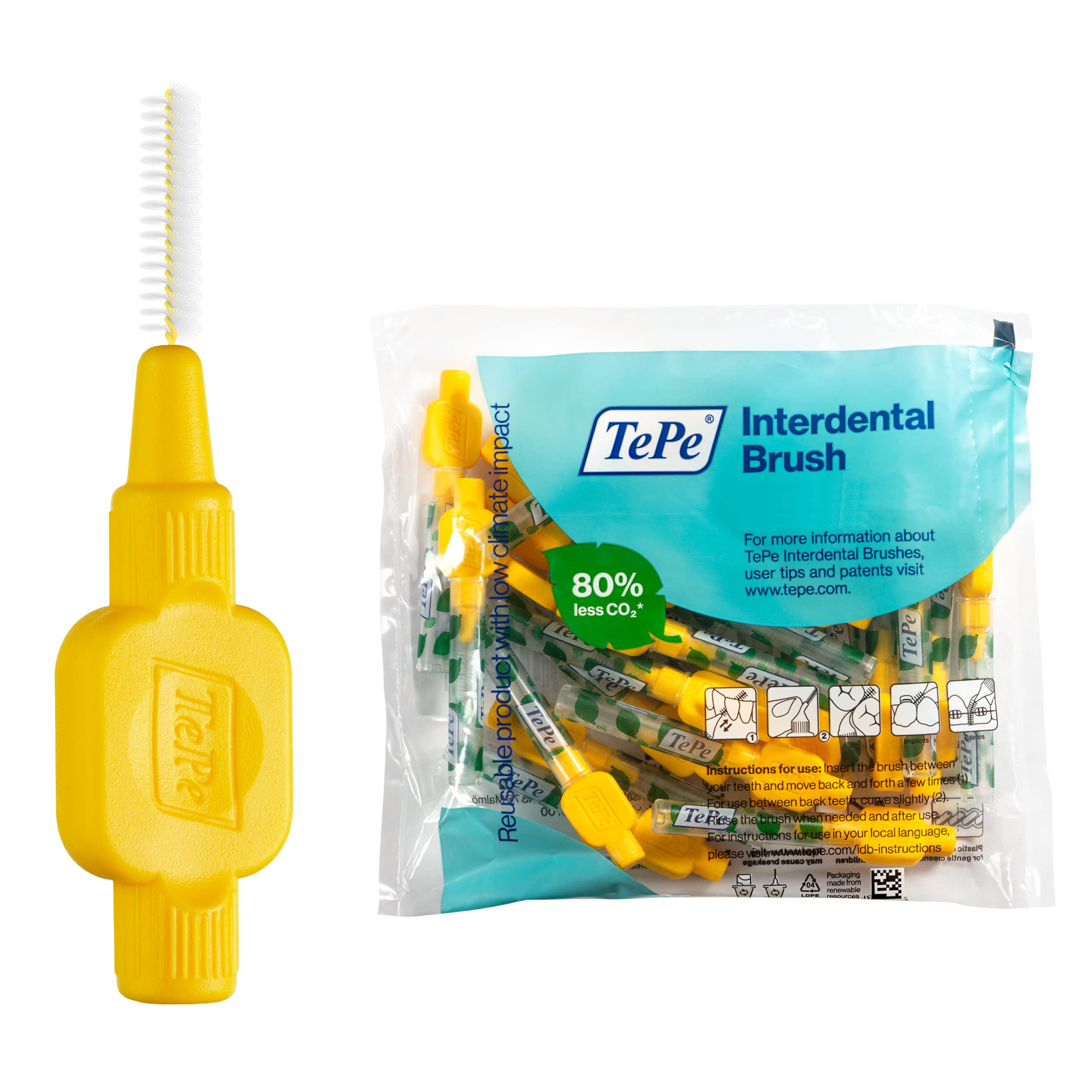 TePe Original Interdental Brushes 0.7mm Fine Yellow 25 Pack