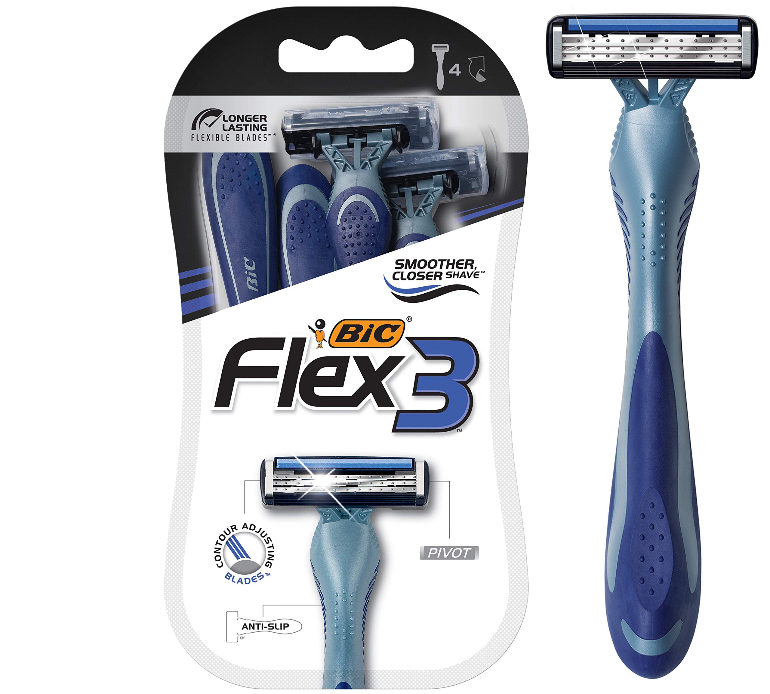 BIC Flex 3 Comfort Disposable Shaving Razors 3+1 Units