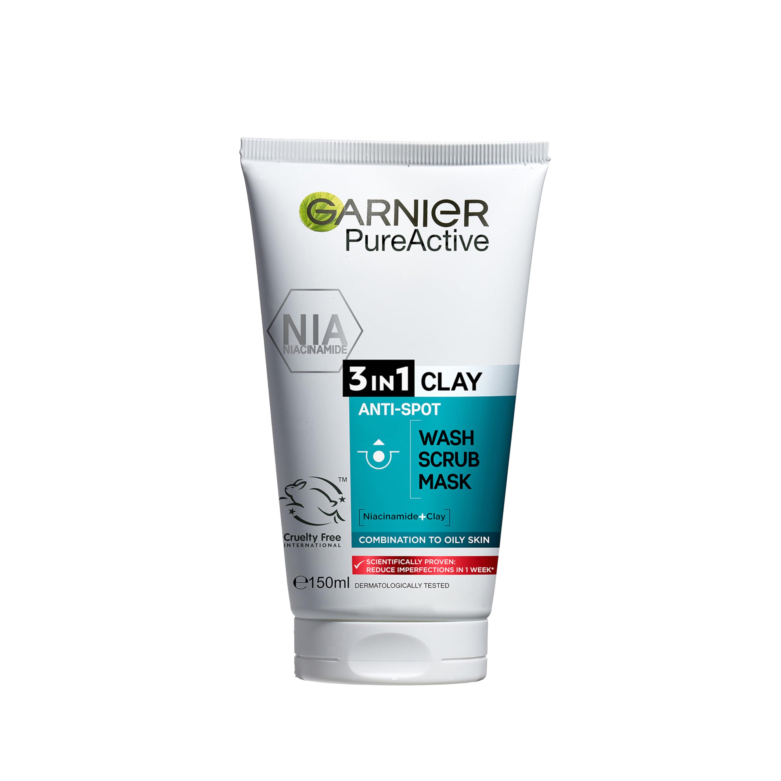 Garnier Pure Active 3in1 150ml Cleansing Wash Tube