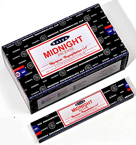 SATYA - MIDNIGHT INCENSE STICKS - 15G X 12 PACK