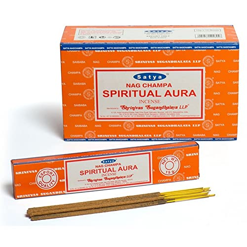SATYA - SPIRITUAL AURA INCENSE STICKS - 15GX12PACK