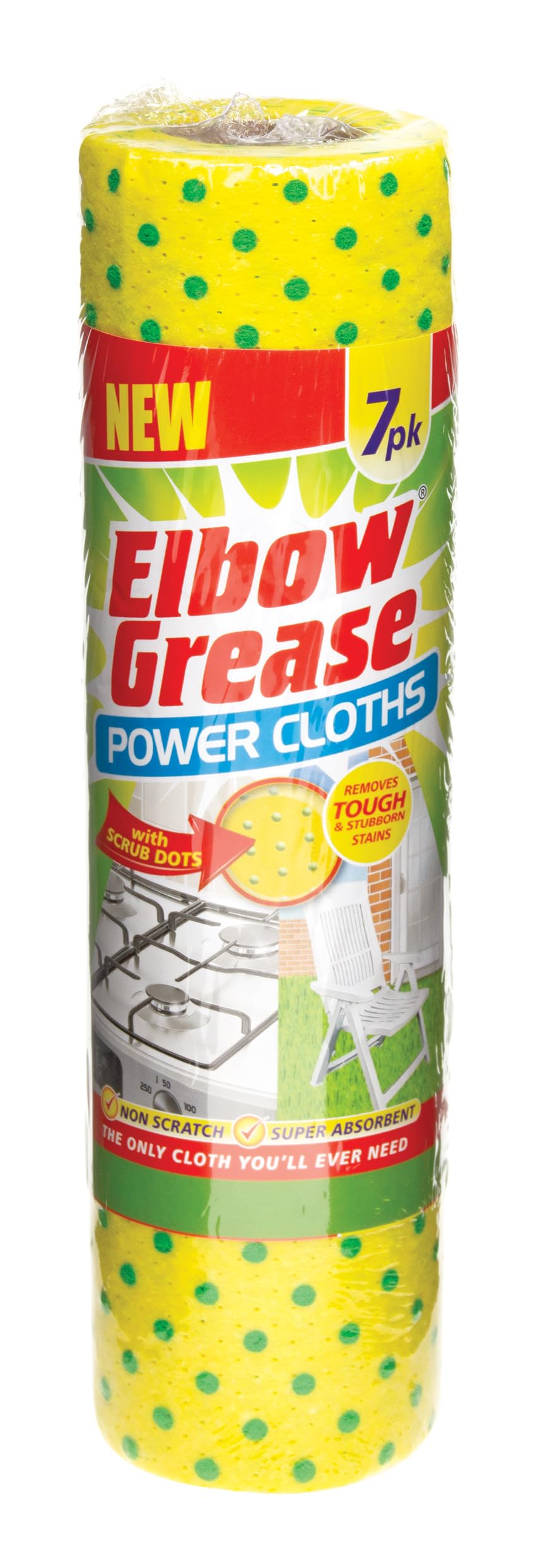 Elbow Grease Power Cloths with Scrub Dots Reusable Super Absorbent Pack of 7