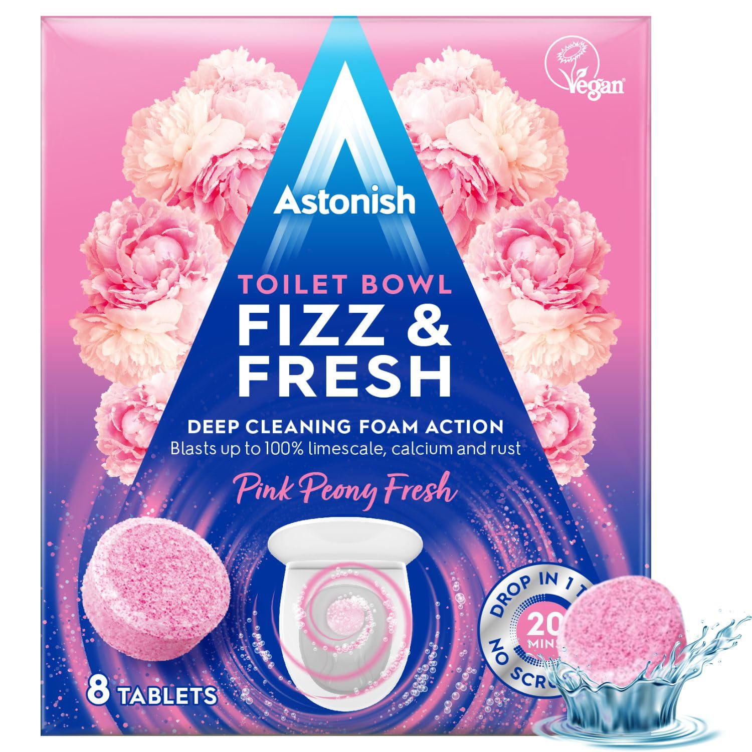 ASTONISH TOILET BOWL FIZZ&FRESH TABS PINK 22/09/27