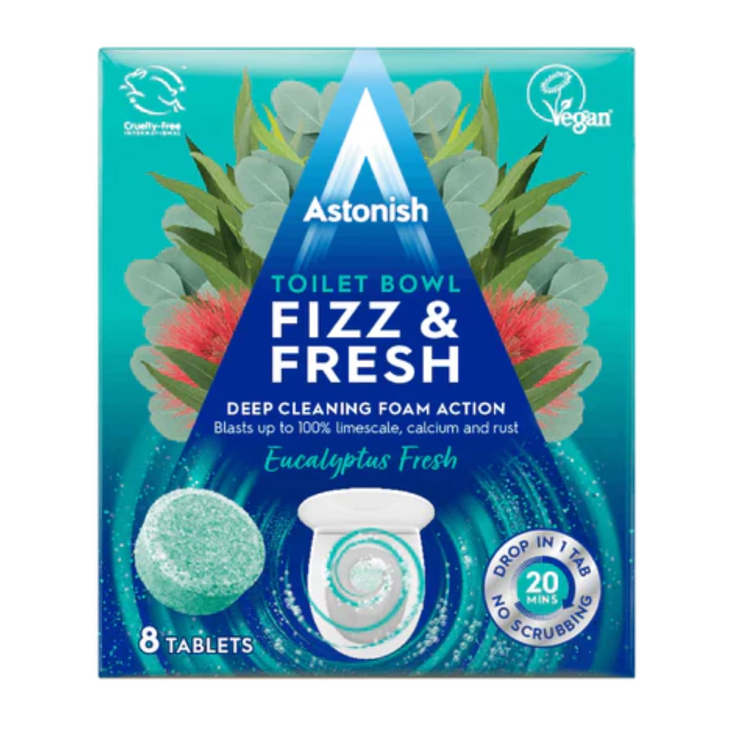 Astonish Toilet Bowl Fizz+Fresh  Vegan Lemon Splash 8 tabs