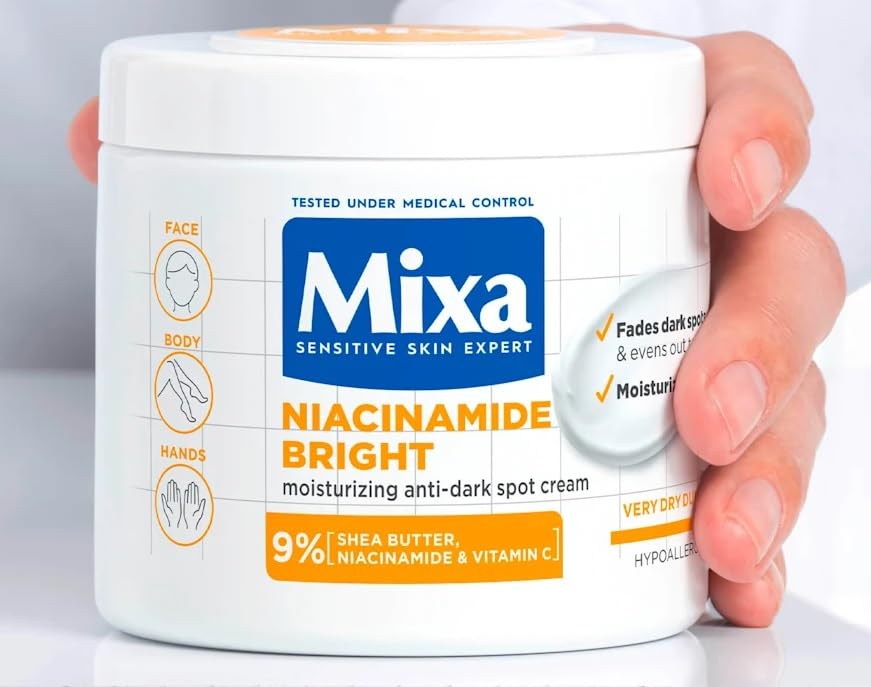Mixa Niacinamide Bright Moisturizing Cream For Dry And Dull Skin - 400 Ml